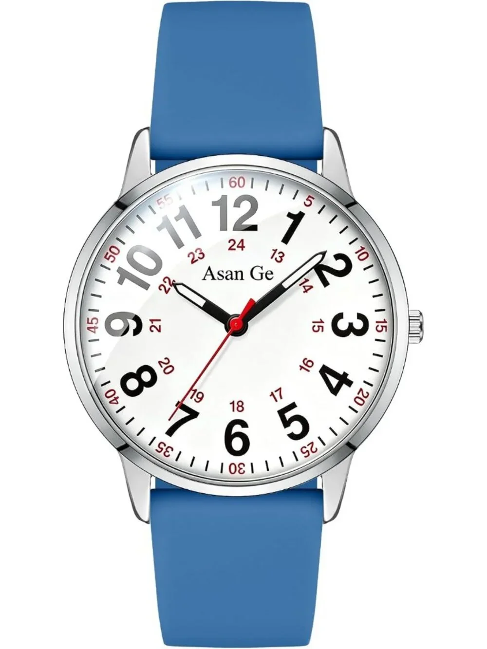 Women's Navy Silicone Strap Minimalist Waterproof Analog Fashion Wrist Watch